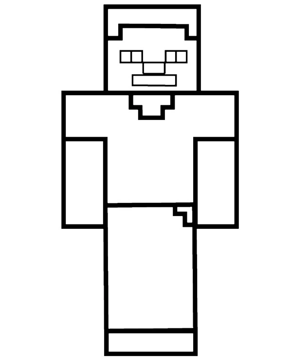 Kolorowanka Steve z Minecraft